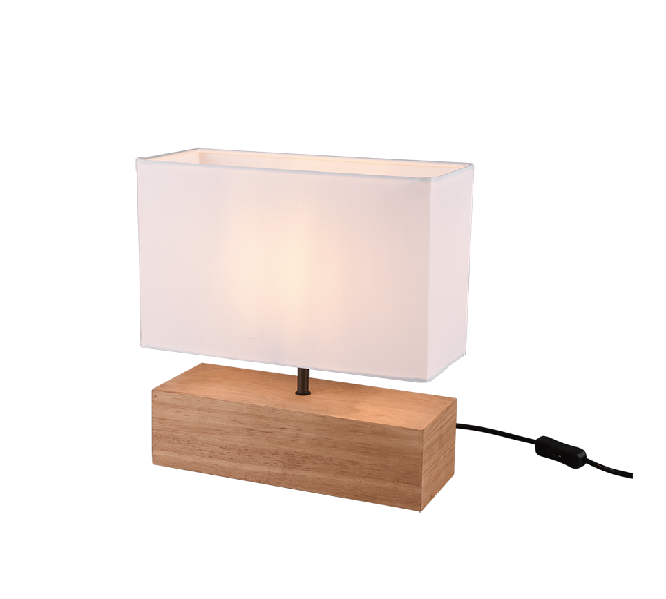 Woody table lamp 30 cm E27 wood/white — R50181030