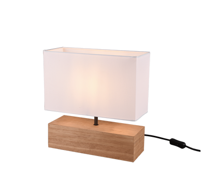 Woody table lamp 30 cm E27 wood/white — R50181030