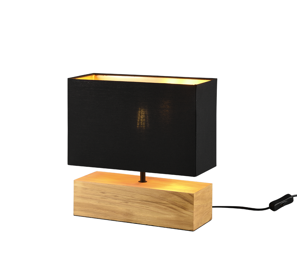 Woody table lamp 30 cm E27 wood/black — R50181080