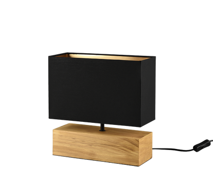 Woody table lamp 30 cm E27 wood/black — R50181080