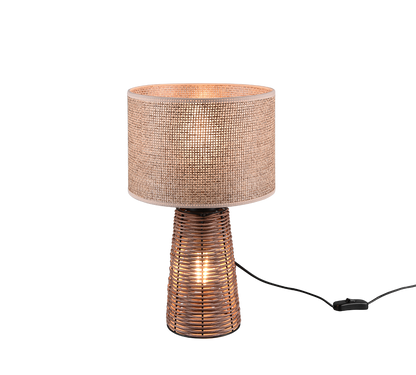 Straw table lamp 2xE27 brown/rattan — R50972026