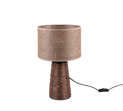 Straw table lamp 2xE27 brown/rattan — R50972026