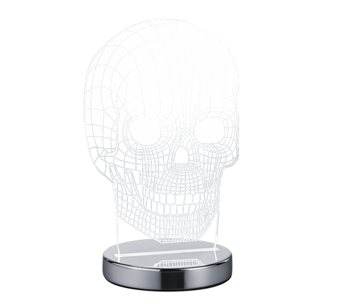 Skull LED table lamp chrome — R52461106