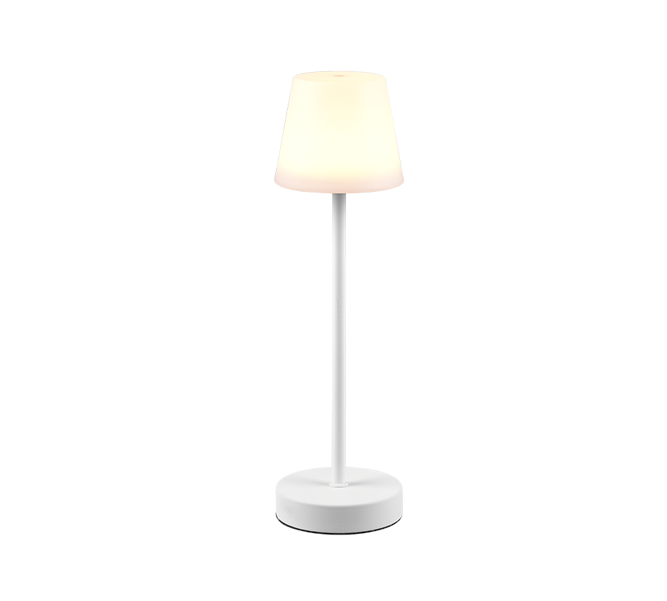 Martinez LED outdoor table lamp matt white rechargeable — R54086131
