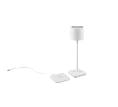 Fernandez LED outdoor table lamp matt white rechargeable — R54096131