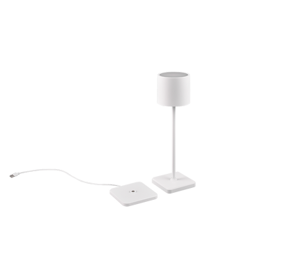 Fernandez LED outdoor table lamp matt white rechargeable — R54096131