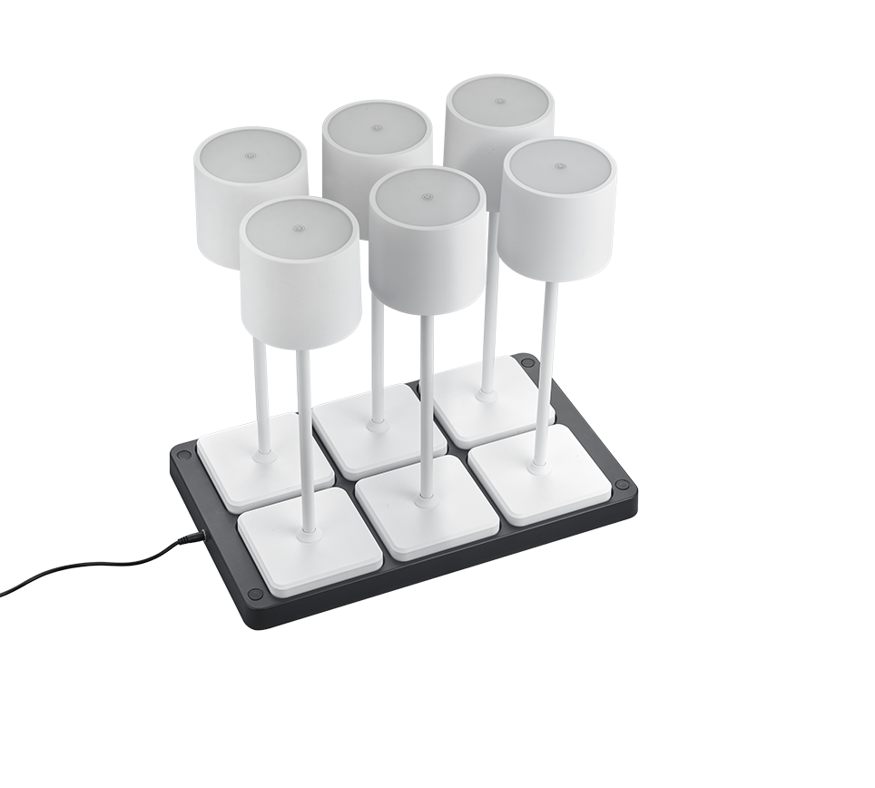 Fernandez LED outdoor table lamp 6-pc matt white rechargeable — R54096631