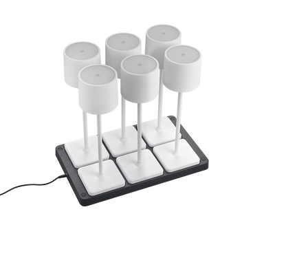 Fernandez LED outdoor table lamp 6-pc matt white rechargeable — R54096631