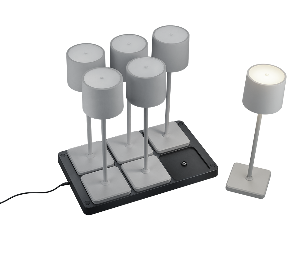 Fernandez LED outdoor table lamp 6-pc grey rechargeable — R54096677