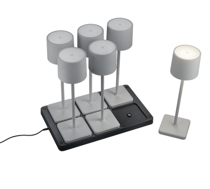 Fernandez LED outdoor table lamp 6-pc grey rechargeable — R54096677