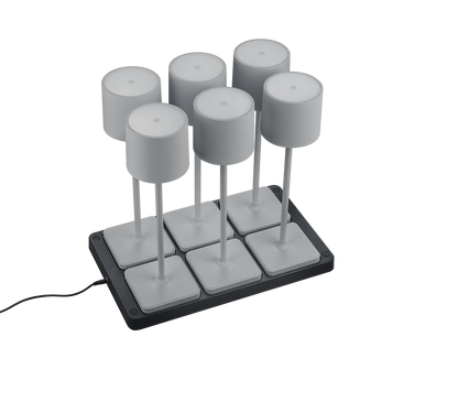 Fernandez LED outdoor table lamp 6-pc grey rechargeable — R54096677