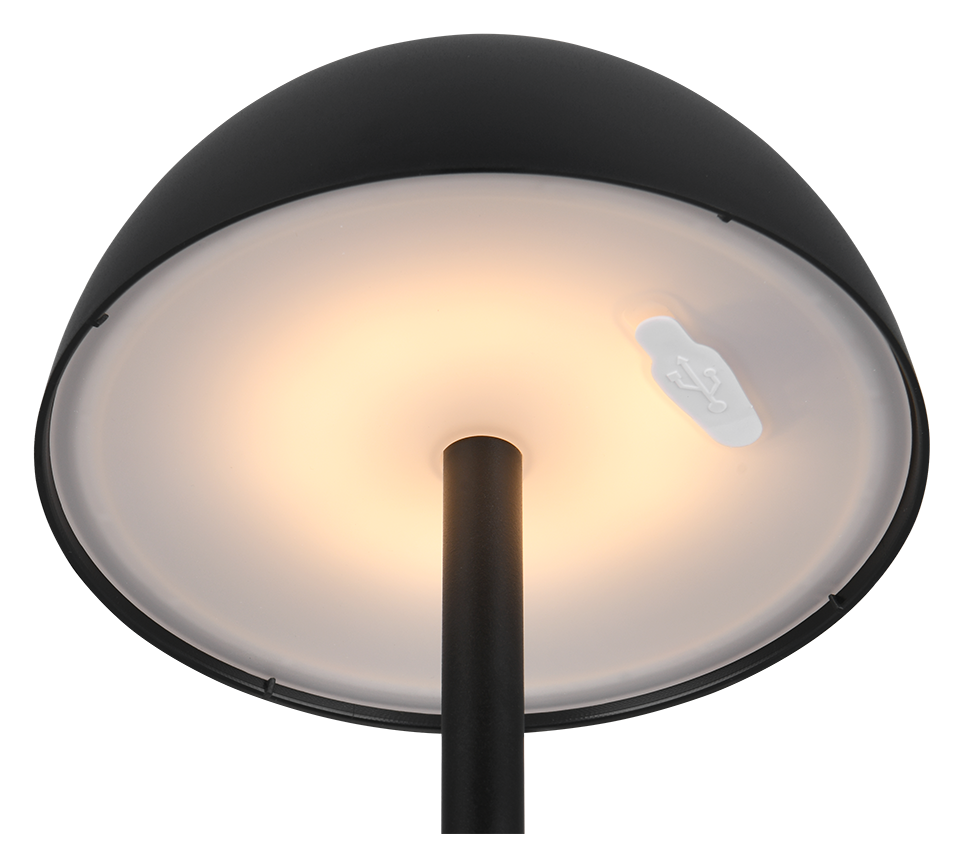 Ricardo LED outdoor table lamp matt black rechargeable — R54106132