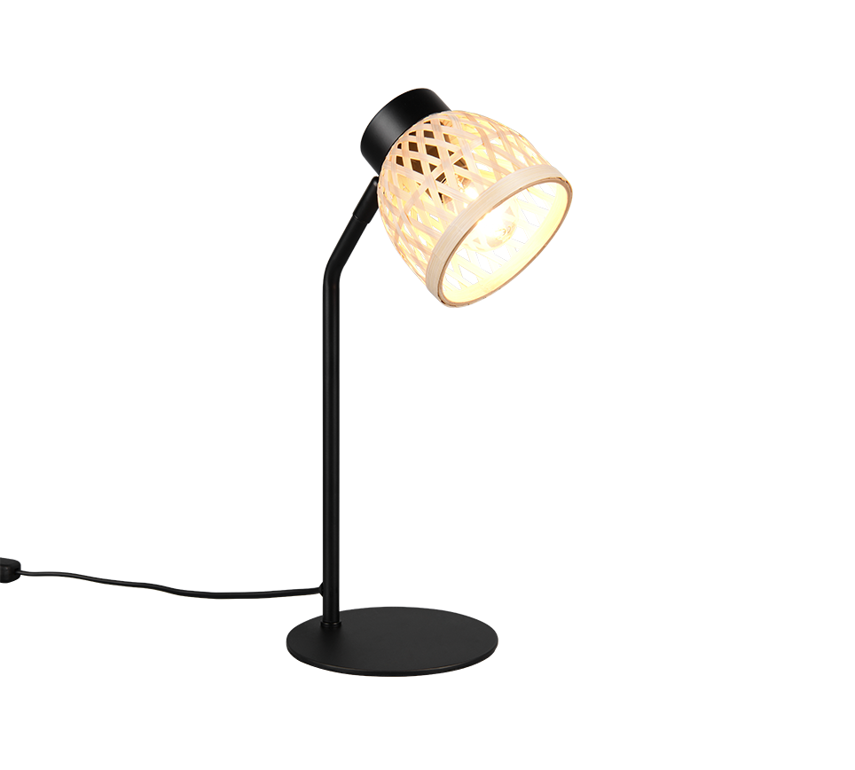 Laurent table lamp 36 cm E14 matt black/bamboo — R56091032