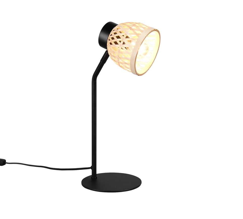 Laurent table lamp 36 cm E14 matt black/bamboo — R56091032