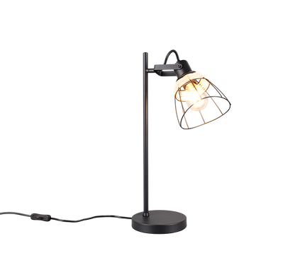 Jerome table lamp E27 matt black/rattan — R56231032