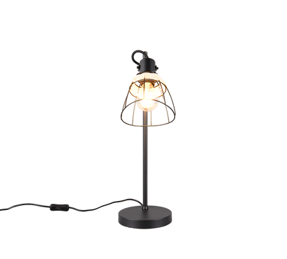 Jerome table lamp E27 matt black/rattan — R56231032