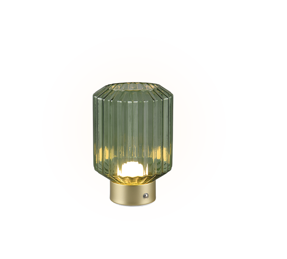 Lord LED table lamp matt brass/green rechargeable — R57761115