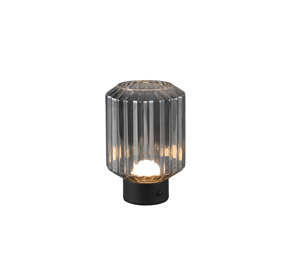 Lord LED table lamp matt black/smoke rechargeable — R57761154