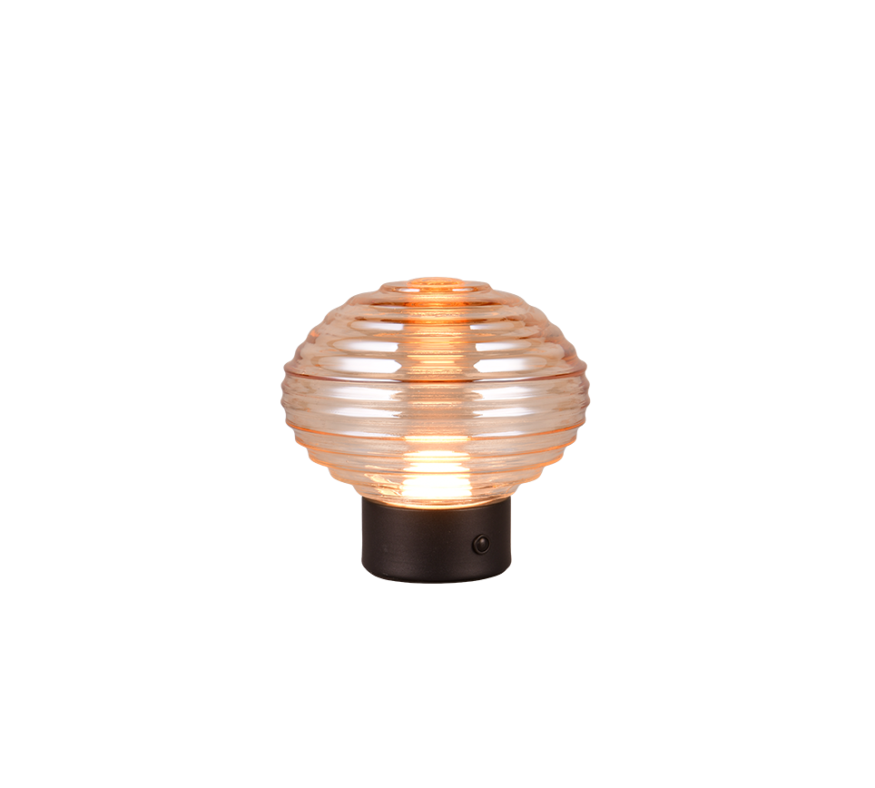 Earl LED table lamp matt black/amber rechargeable — R57771113