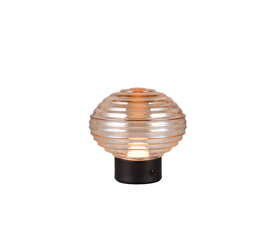Earl LED table lamp matt black/amber rechargeable — R57771113