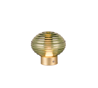 Earl LED table lamp matt brass/green rechargeable — R57771115