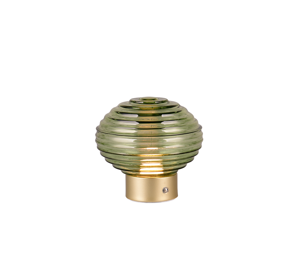 Earl LED table lamp matt brass/green rechargeable — R57771115