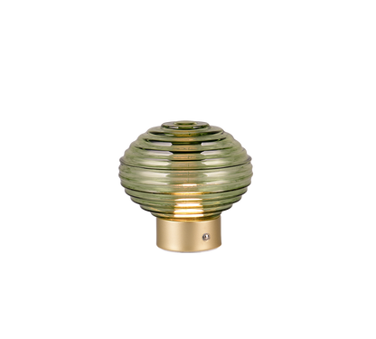 Earl LED table lamp matt brass/green rechargeable — R57771115