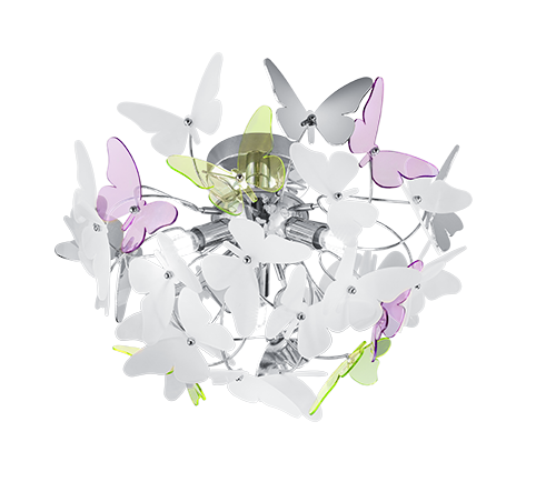 Butterfly ceiling lamp 3xG9 multicolor — R60213017