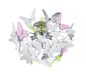 Butterfly ceiling lamp 3xG9 multicolor — R60213017