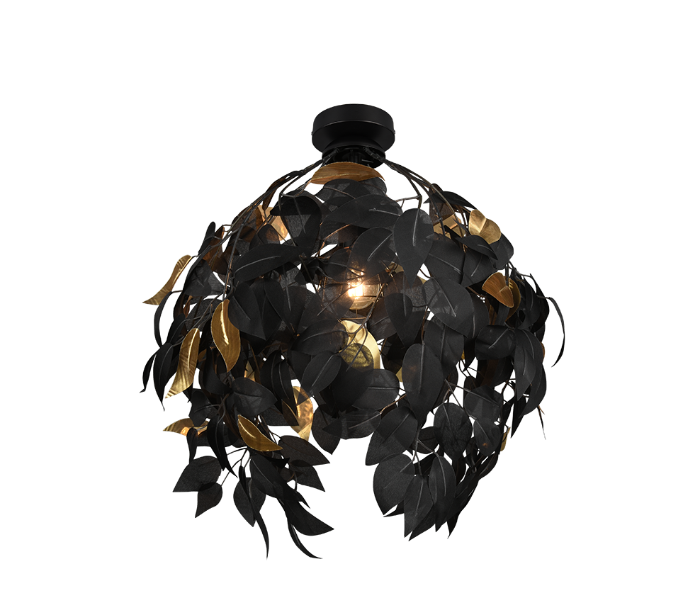 Leavy ceiling lamp 38 cm E27 matt black — R60461032