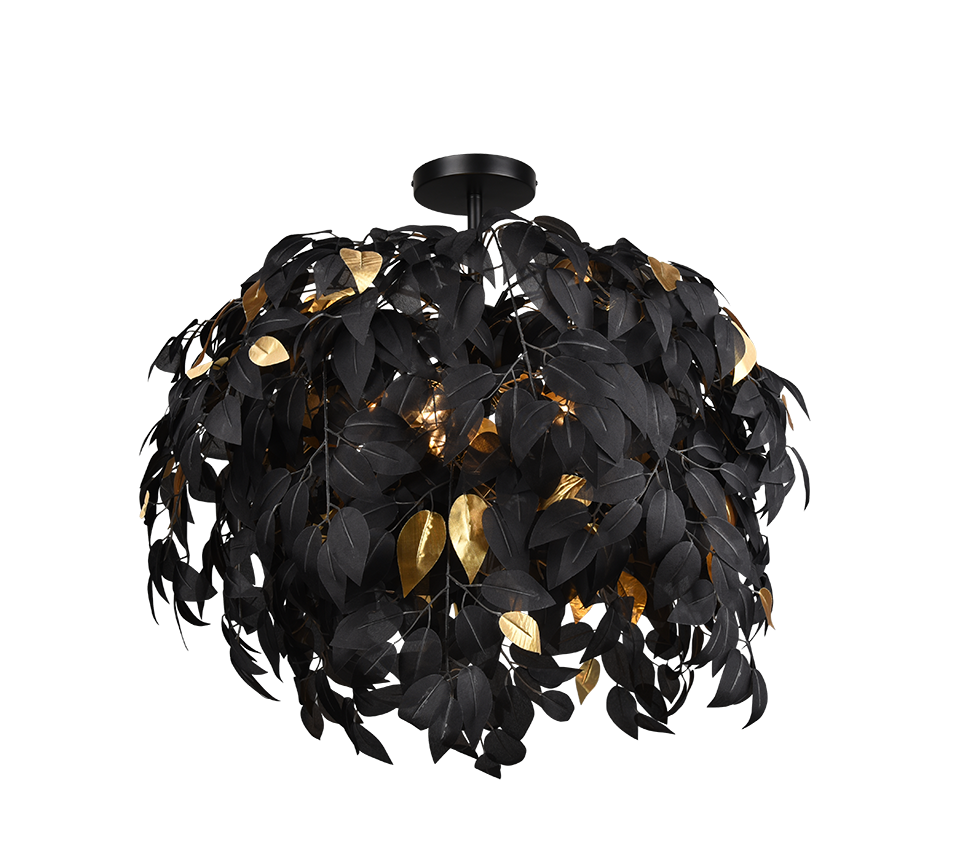 Leavy ceiling lamp 70 cm 3xE14 matt black — R60463032