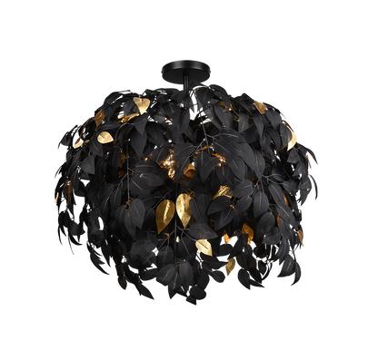 Leavy ceiling lamp 70 cm 3xE14 matt black — R60463032