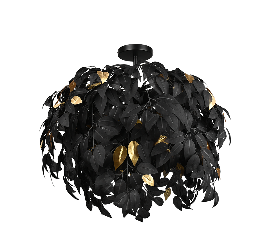 Leavy ceiling lamp 70 cm 3xE14 matt black — R60463032