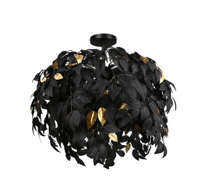 Leavy ceiling lamp 70 cm 3xE14 matt black — R60463032