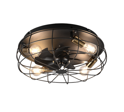 Trondheim ceiling fan 4xE27 matt black — R61095032