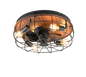 Trondheim ceiling fan 4xE27 matt black/wood — R61105032