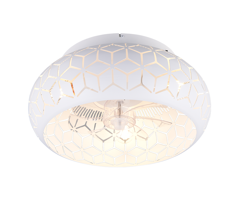 Bidar ceiling fan 3xE27 matt white — R61574031