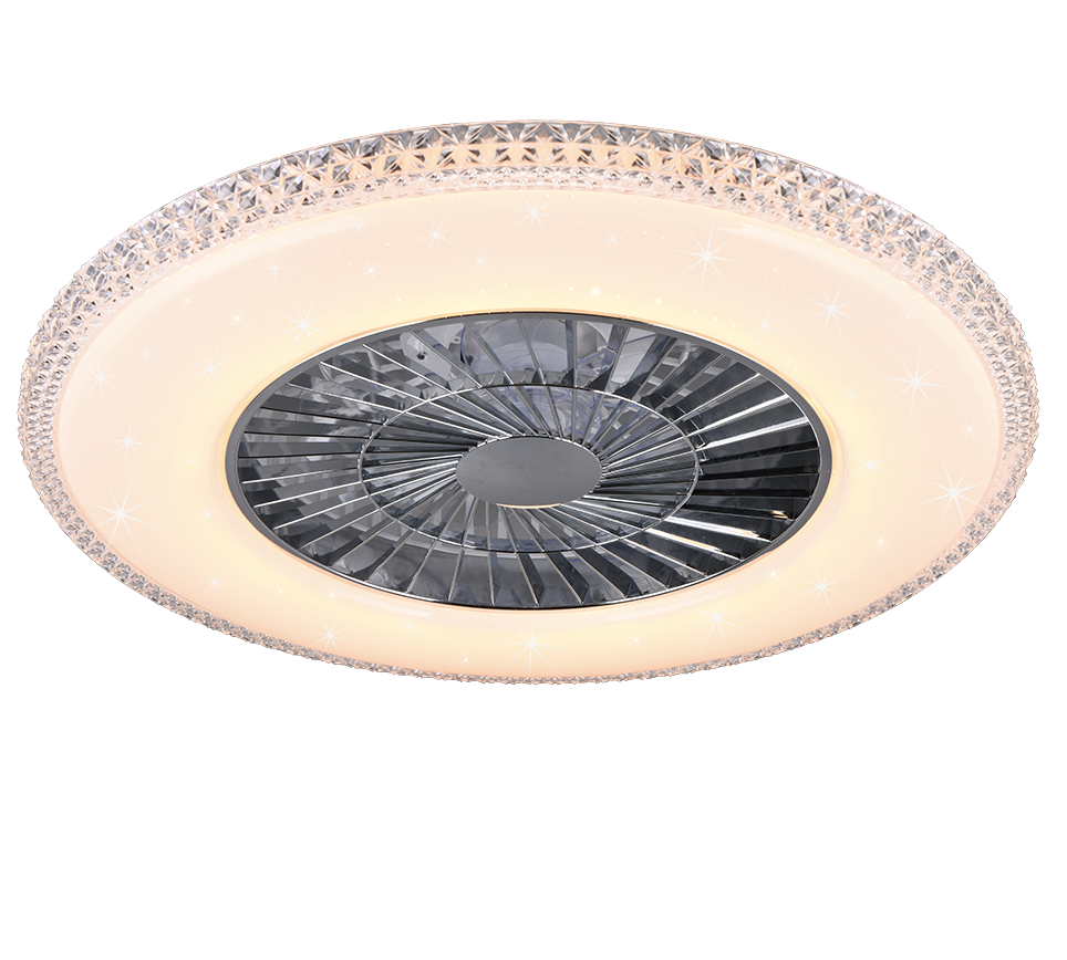 Harstad LED ceiling fan chrome starlight — R62412106