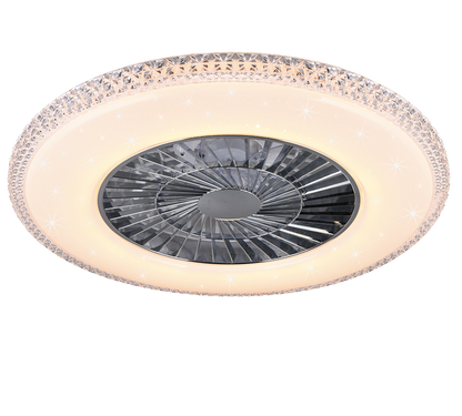 Harstad LED ceiling fan chrome starlight — R62412106
