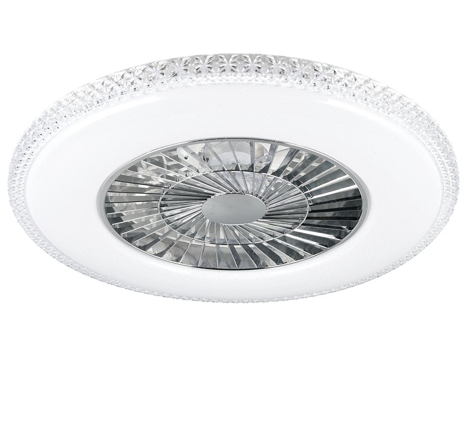 Harstad LED ceiling fan chrome starlight — R62412106
