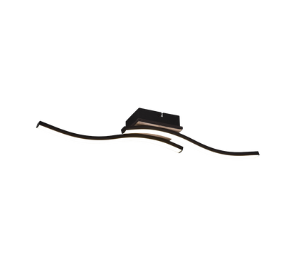 Route LED ceiling lamp 2-pc wood imitation/matt black — R62472135