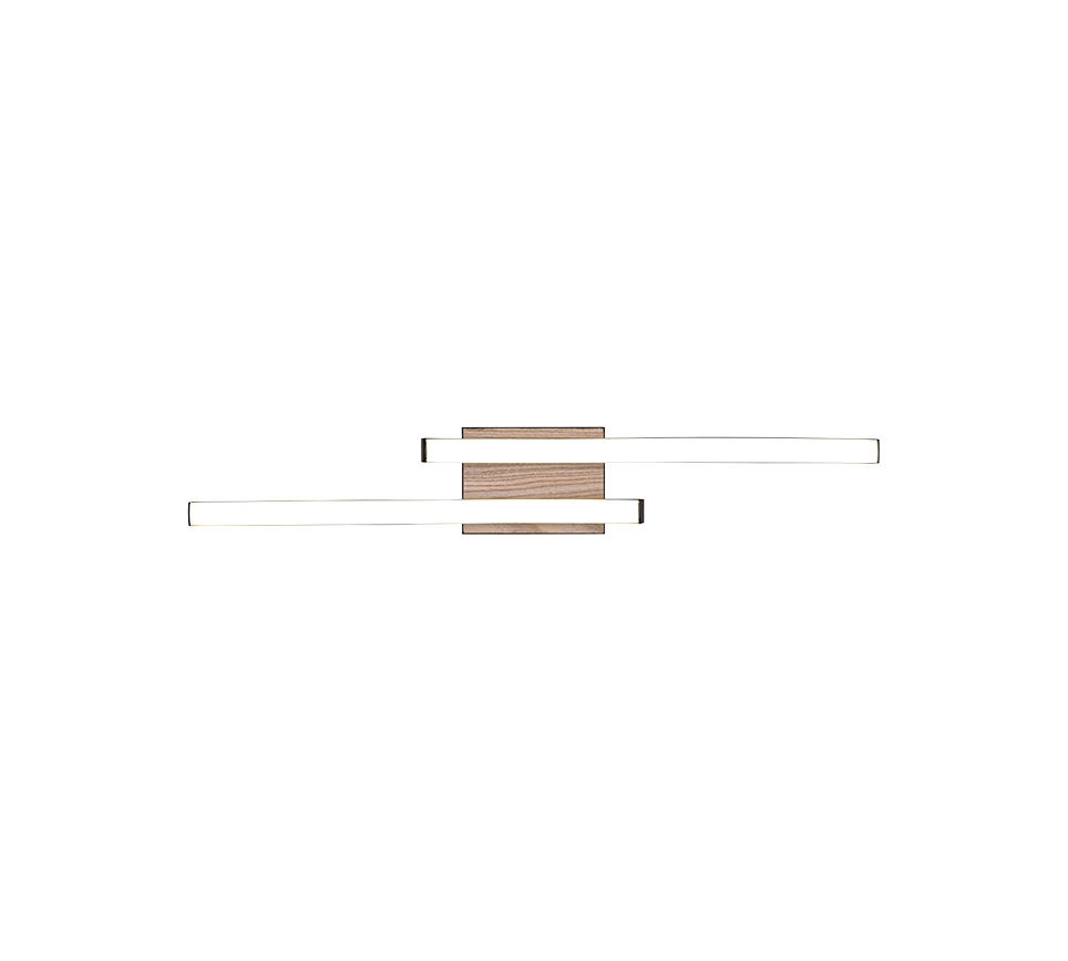 Route LED ceiling lamp 2-pc wood imitation/matt black — R62472135