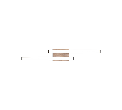 Route LED ceiling lamp 2-pc wood imitation/matt black — R62472135
