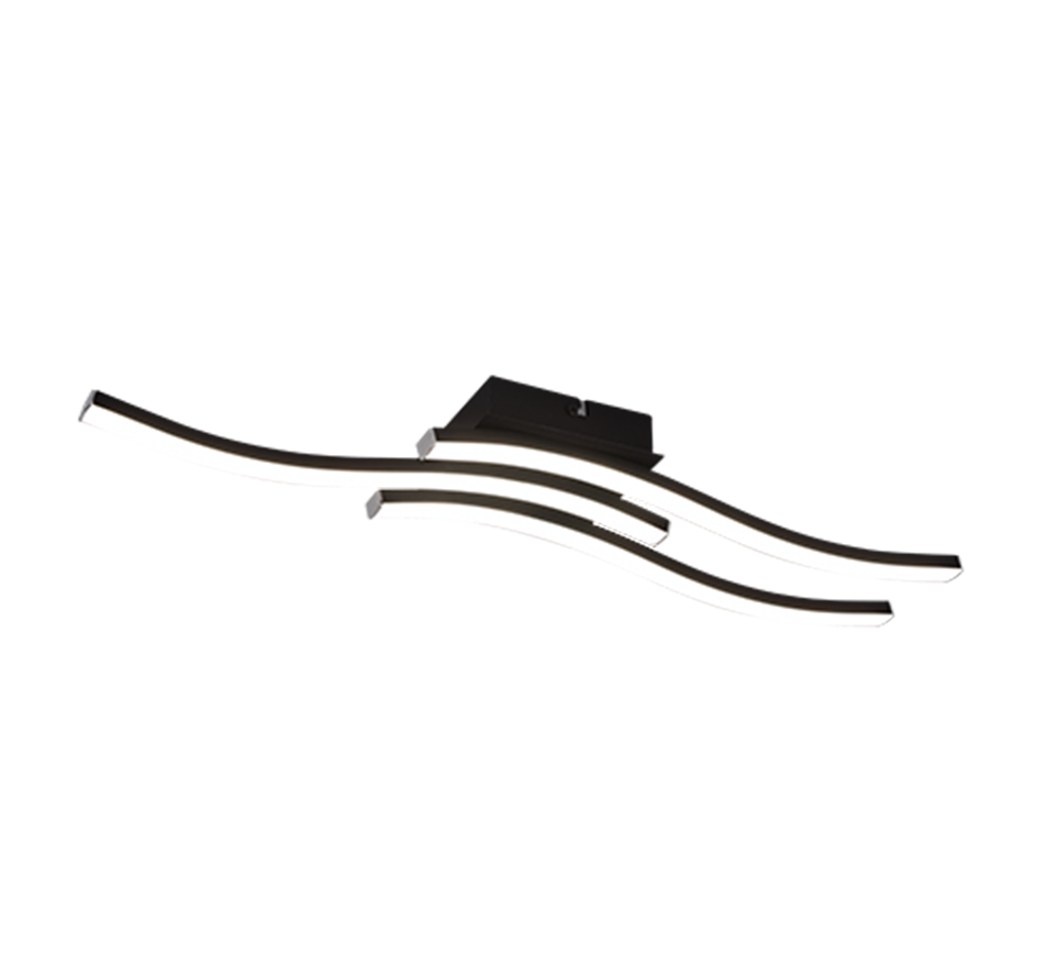 Route LED ceiling lamp 3-pc matt black — R62473132