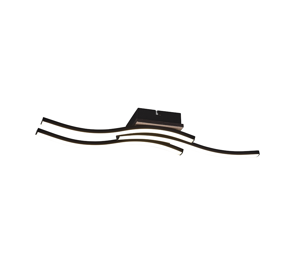 Route LED ceiling lamp 3-pc wood imitation/matt black — R62473135