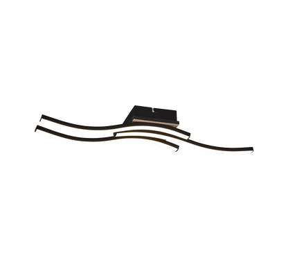 Route LED ceiling lamp 3-pc wood imitation/matt black — R62473135