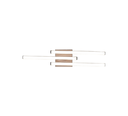 Route LED ceiling lamp 3-pc wood imitation/matt black — R62473135