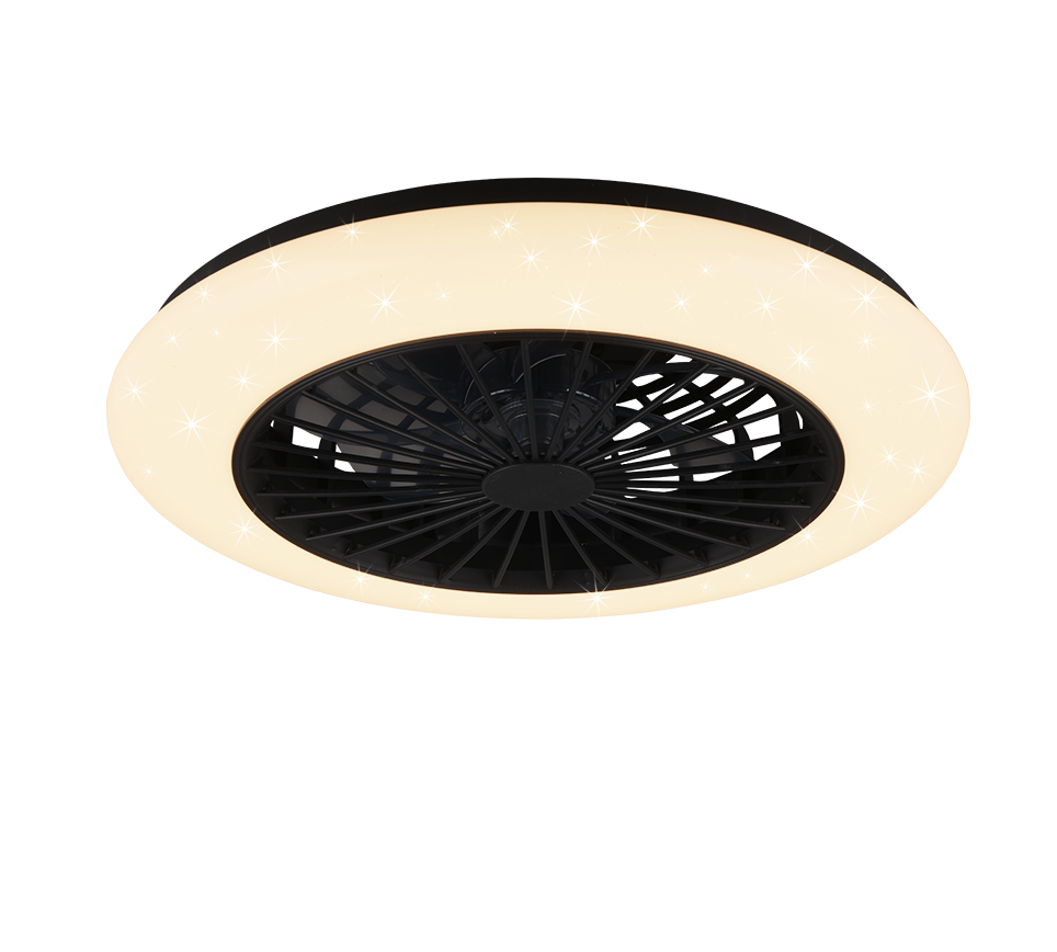 Stralsund LED ceiling fan matt black starlight — R62522132