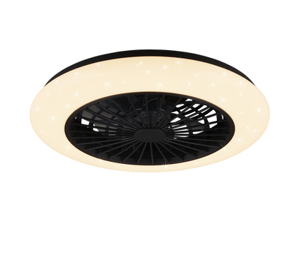 Stralsund LED ceiling fan matt black starlight — R62522132