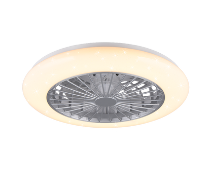 Stralsund LED ceiling fan grey starlight RGBW — R62522987